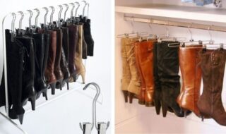 botas em cabides
